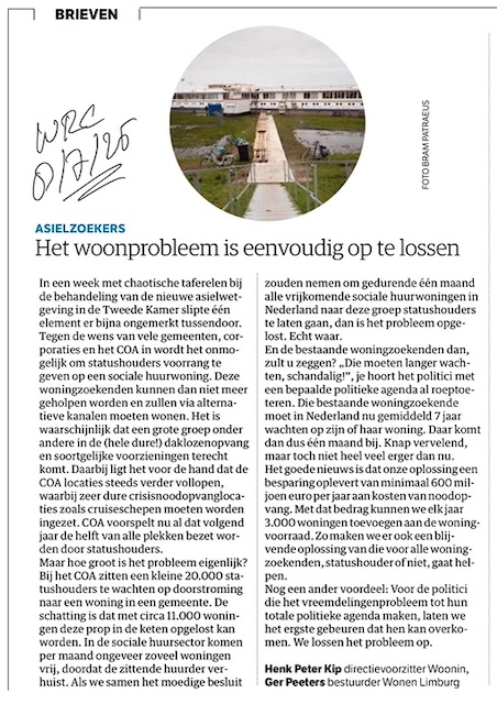 ingezonden brief woonprobleem